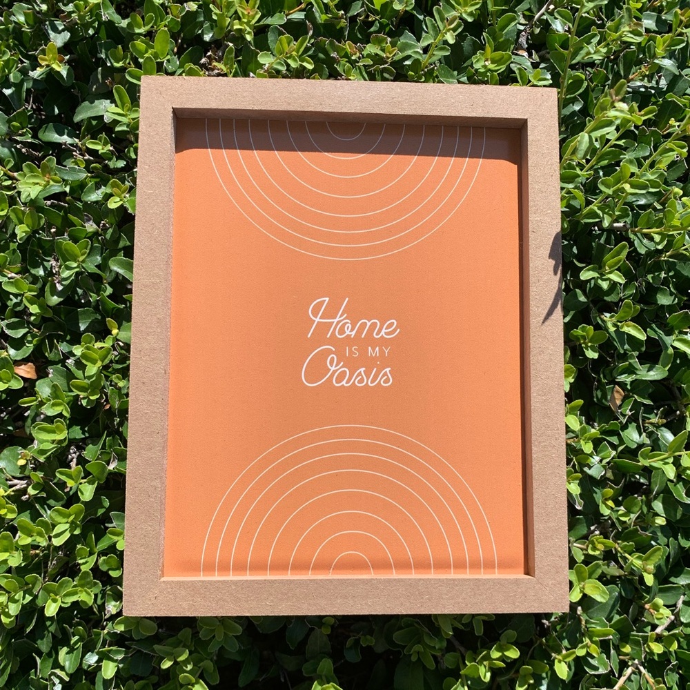 16x20 cm Hygge, Boho, metal and wood sign NWT